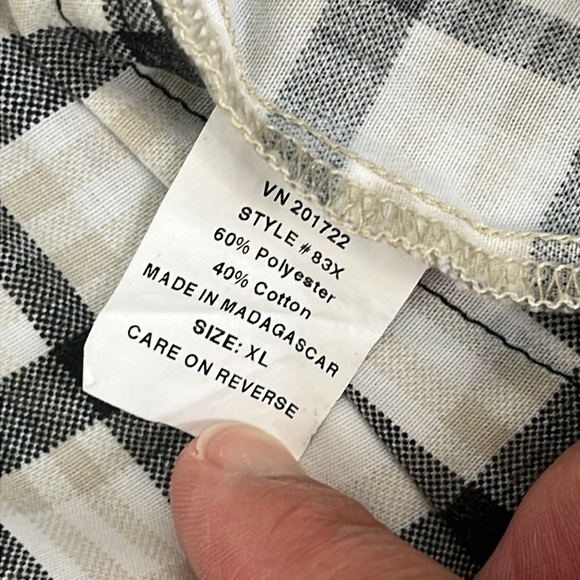 Men's Haband Checkered Pajama Set Shirt and Bottoms Size XL Lightweight - Picture 13 of 15